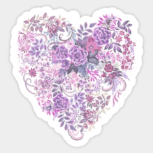 Heart Folk Art floral Sticker